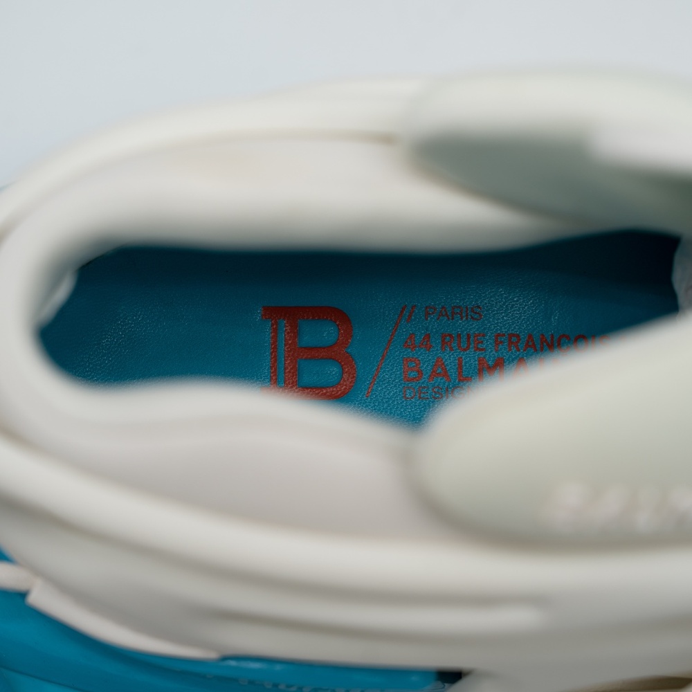 size 43 10 US Balmain Unicorn White Blue Sneakers Neoprene - Picture 11 of 14